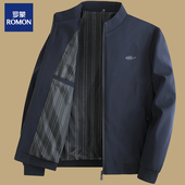 宽松休闲立领百搭爸爸装 薄款 中年大码 罗蒙夹克男春秋夏季 男士 外套