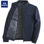 罗蒙男士 加大爸爸外套 休闲抗皱中老年男装 立领夹克2025春秋季 新款
