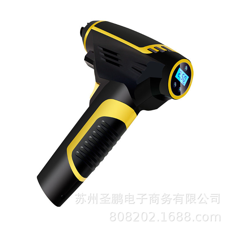 带灯手持智能数显充电无线充气泵车载充气泵