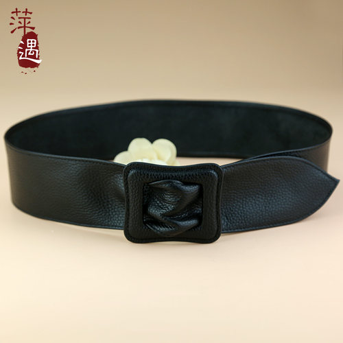 女士腰封真皮头层牛皮风衣毛衣