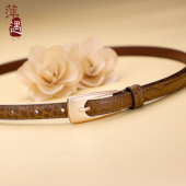 带 饰配裙子牛仔裤 腰带女真皮头层牛皮高级感复古百搭细皮带时尚 装