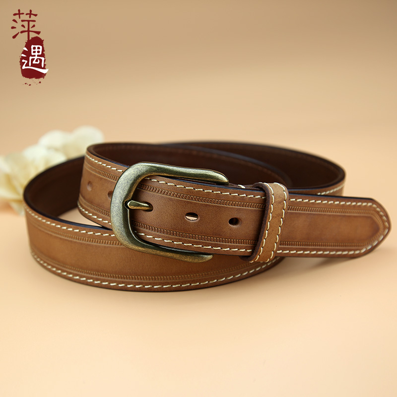实心铜扣!男士必备头层牛皮皮带