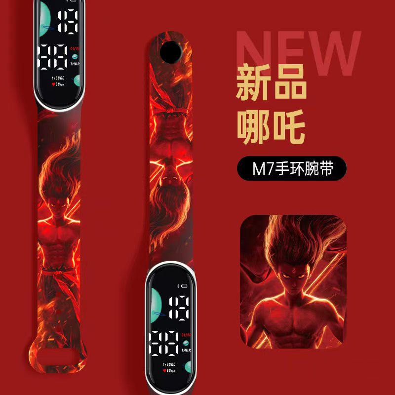 哪咤联名2025新款手表男款初中小学生只看时间手环儿童女孩高颜值
