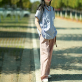 上衣国风宽松KOKKA纯棉旗袍 中式 清谈 画子行山水