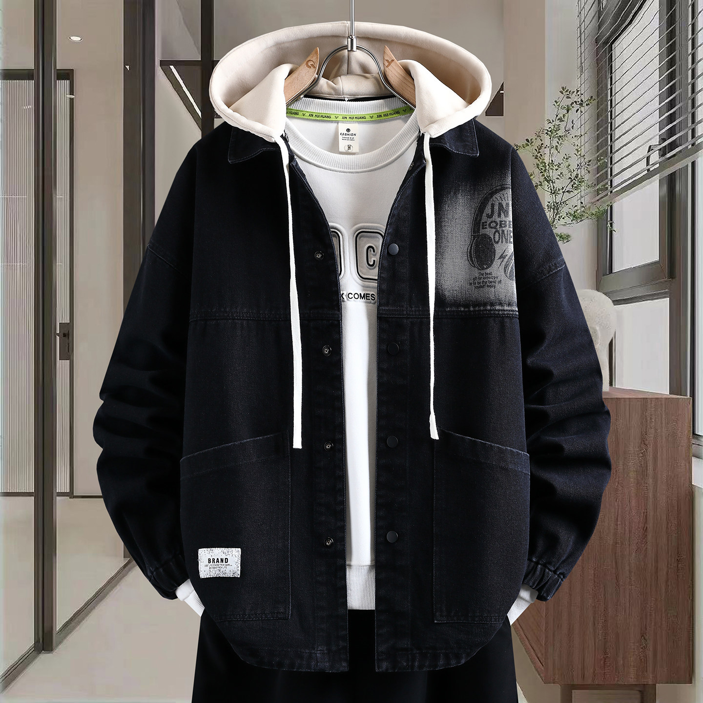 初中学生15男孩春季潮流牛仔外套13岁青少年16大童宽松牛子衣夹克,男装,牛仔外套,淘宝优惠券,粉丝福利购,淘宝优惠卷