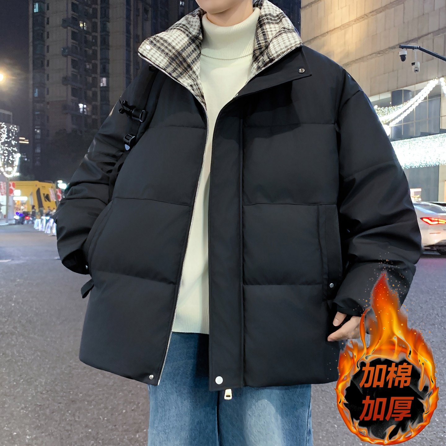 冬季加厚羽绒棉服男孩立领棉衣14