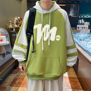 春秋季纯棉长袖T恤男孩12-15岁青少年学生13胖大童潮流帅气卫衣14