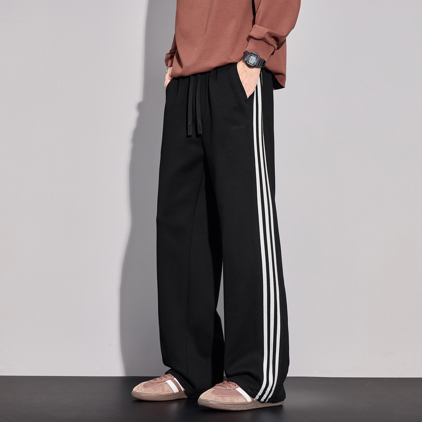 春秋季13青少年宽松卫裤12岁男孩大童14初中学生15运动直筒休闲裤