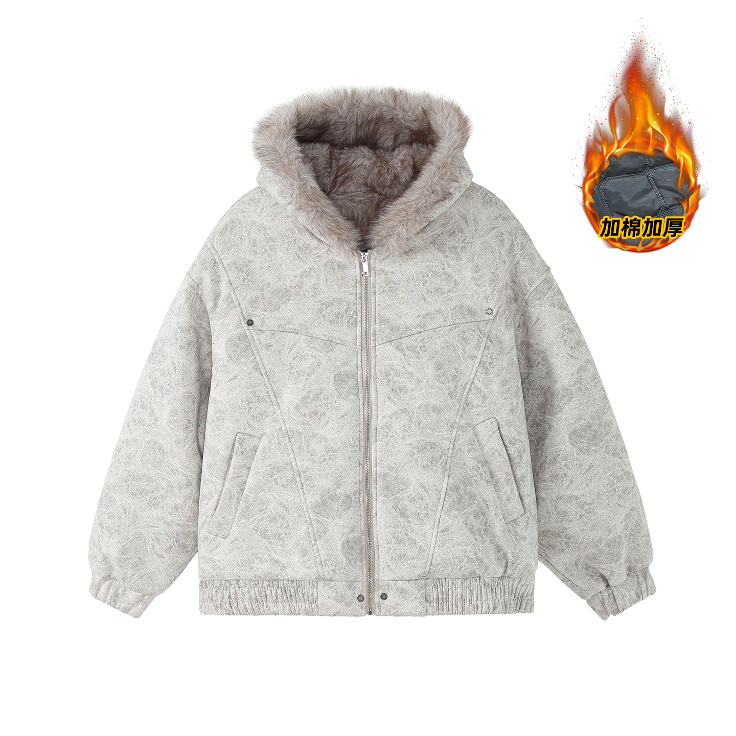 冬季加厚羽绒棉服男孩14宽松棉衣