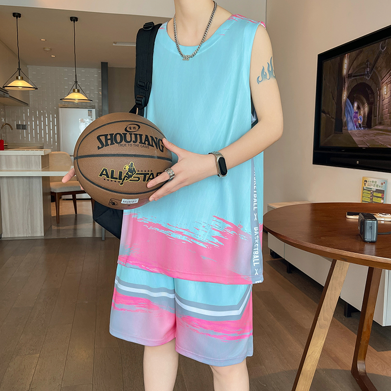 青少年运动篮球服套装12-15岁男孩初中学生13夏季14大童速干背心