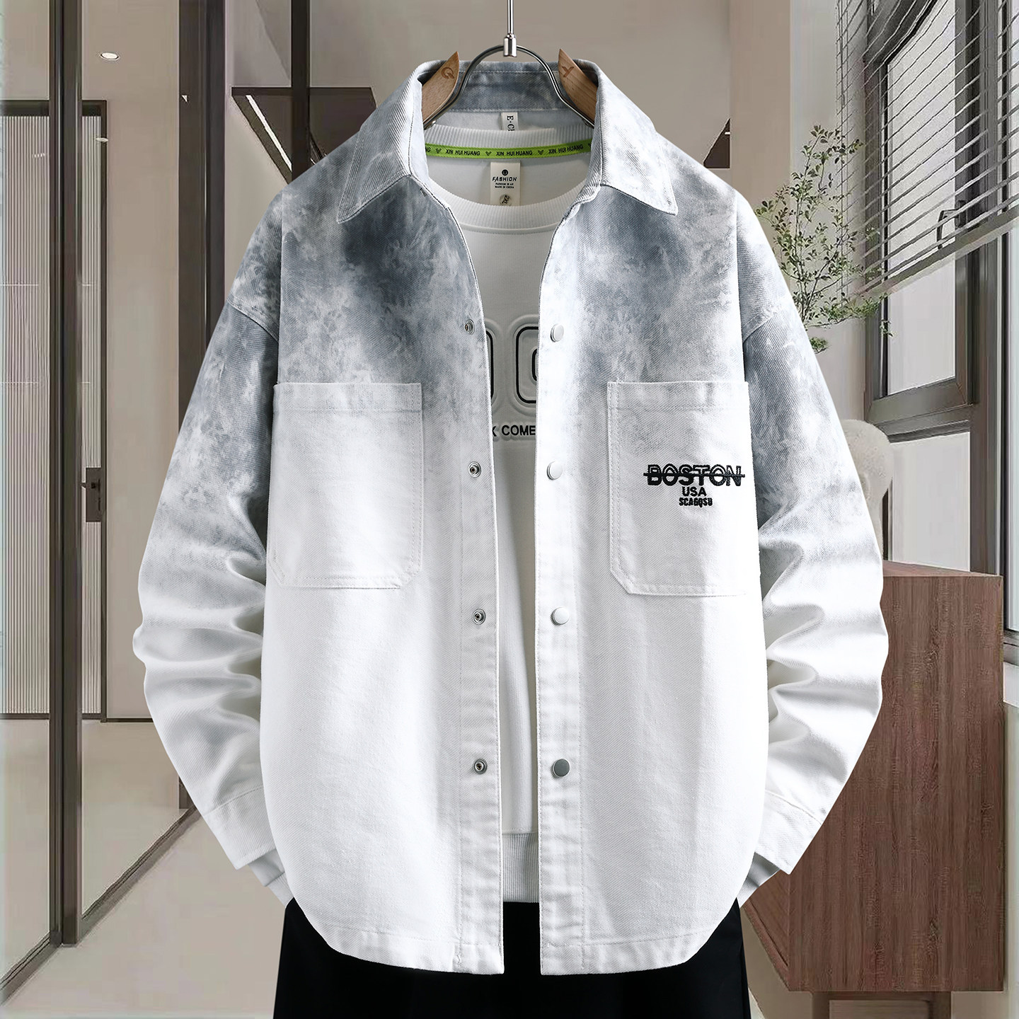 13学生大童潮牌宽松衬衣外套15岁青少年16男孩12春季薄款牛仔衬衫,男装,牛仔衬衫,淘宝优惠券,粉丝福利购,淘宝优惠卷