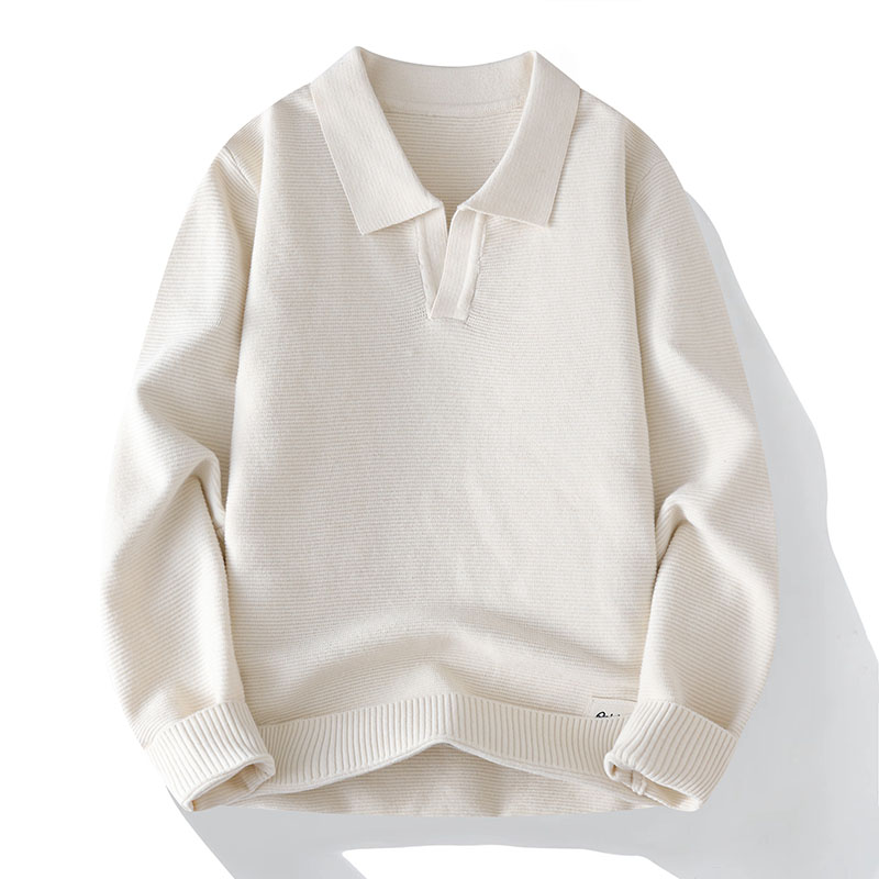 冬季潮流翻领毛衣男孩打底针织衫