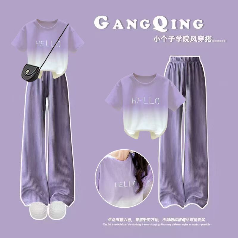 短袖两件套运动女童夏季套装新款中大童时尚薄款衣服小女孩夏款