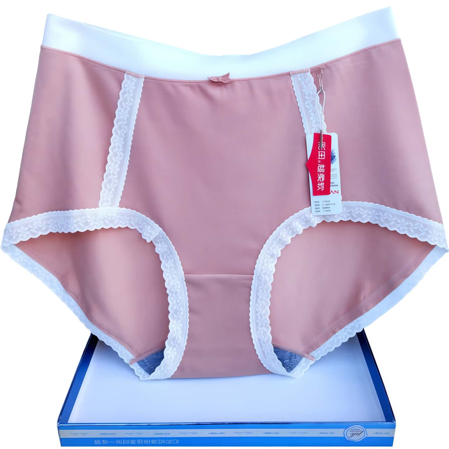 彩田内裤女高腰大码15938莫代尔棉质面料蕾丝边抗菌女士包臀平脚
