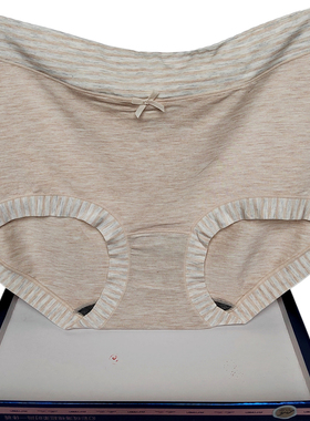 彩田内裤女莫代尔棉中腰31987高腰31988条纹抗菌抑菌柔软包臀贴身