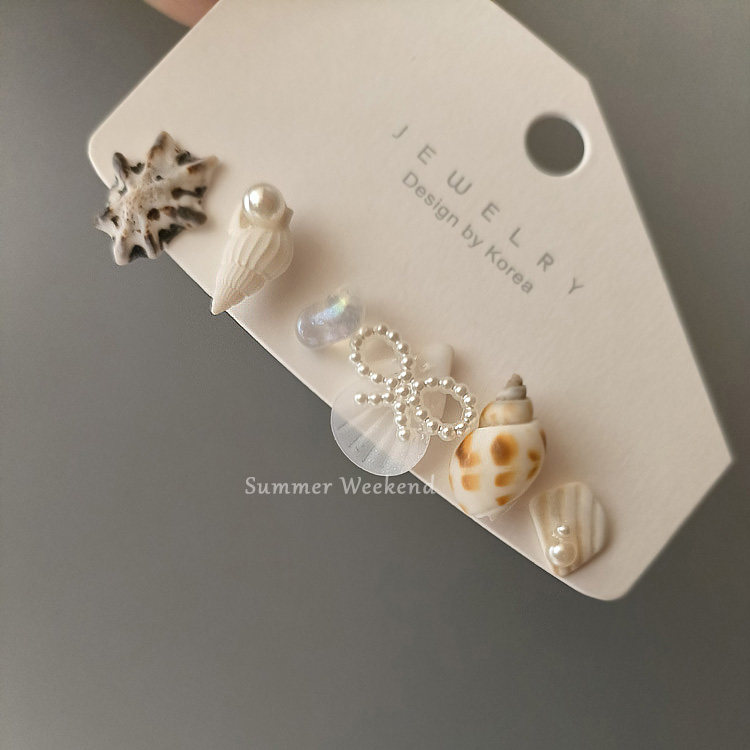 冷淡INS海洋风手工耳钉贝壳海螺仿珍珠水晶耳环小众海边度假,饰品/流行首饰/时尚饰品新,耳钉,淘宝优惠券,粉丝福利购,淘宝优惠卷