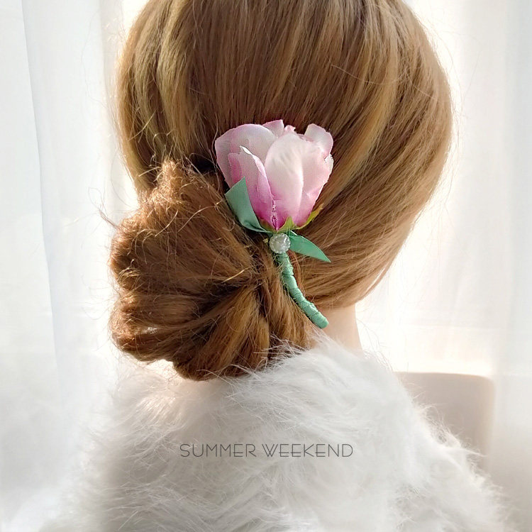 女式公主头发饰发梳造型盘发仿真创意玫瑰花影楼写真晚宴礼服头花