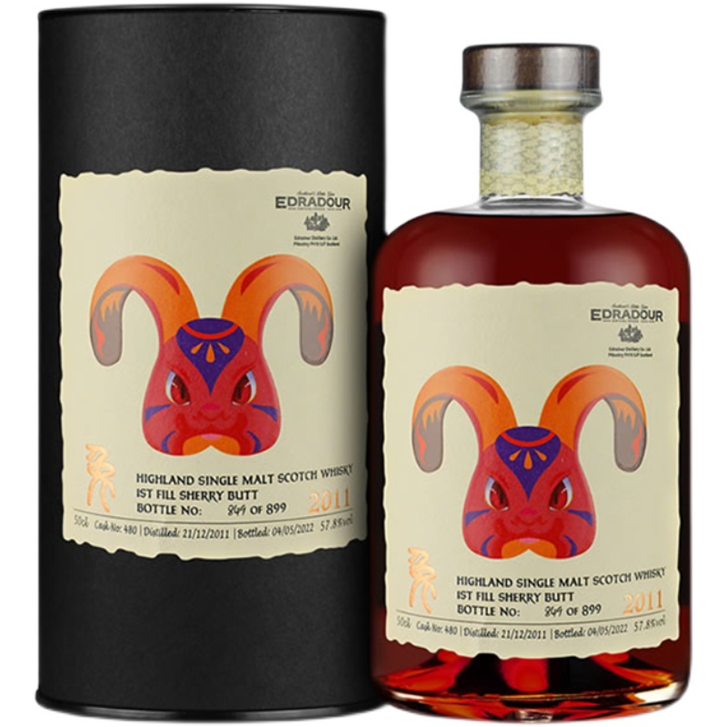 埃德拉多尔兔年2011限定版雪莉单桶桶强威士忌生肖系列蛇虎年洋酒