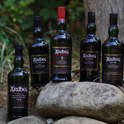Ardbeg 雅伯阿贝5年漩涡乌干达奥之岬10年单一麦芽烟熏泥煤威士忌