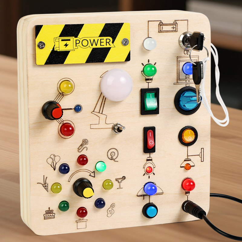 儿童开关灯玩具按钮忙碌机板蒙氏手部精细动作早教游戏婴儿益智力