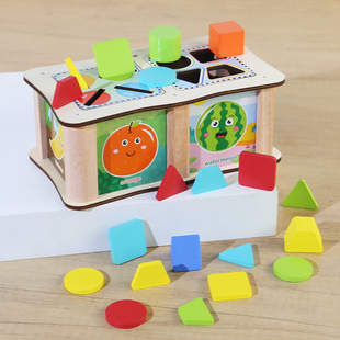 蒙氏分类早教投币盒宝宝颜色认知形状积木配对教具婴儿童益智玩具