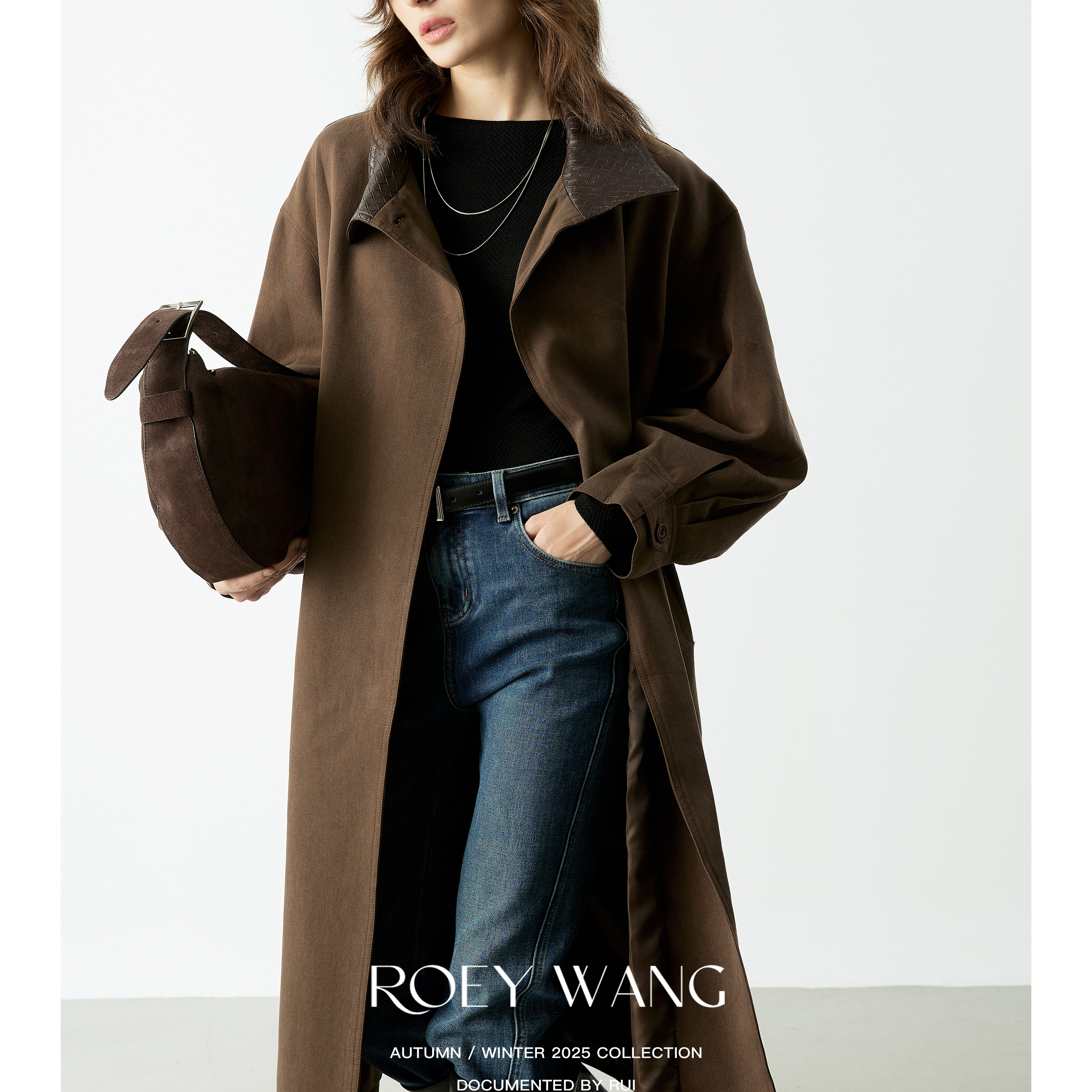 ROEYWANG复古英伦风长款风衣