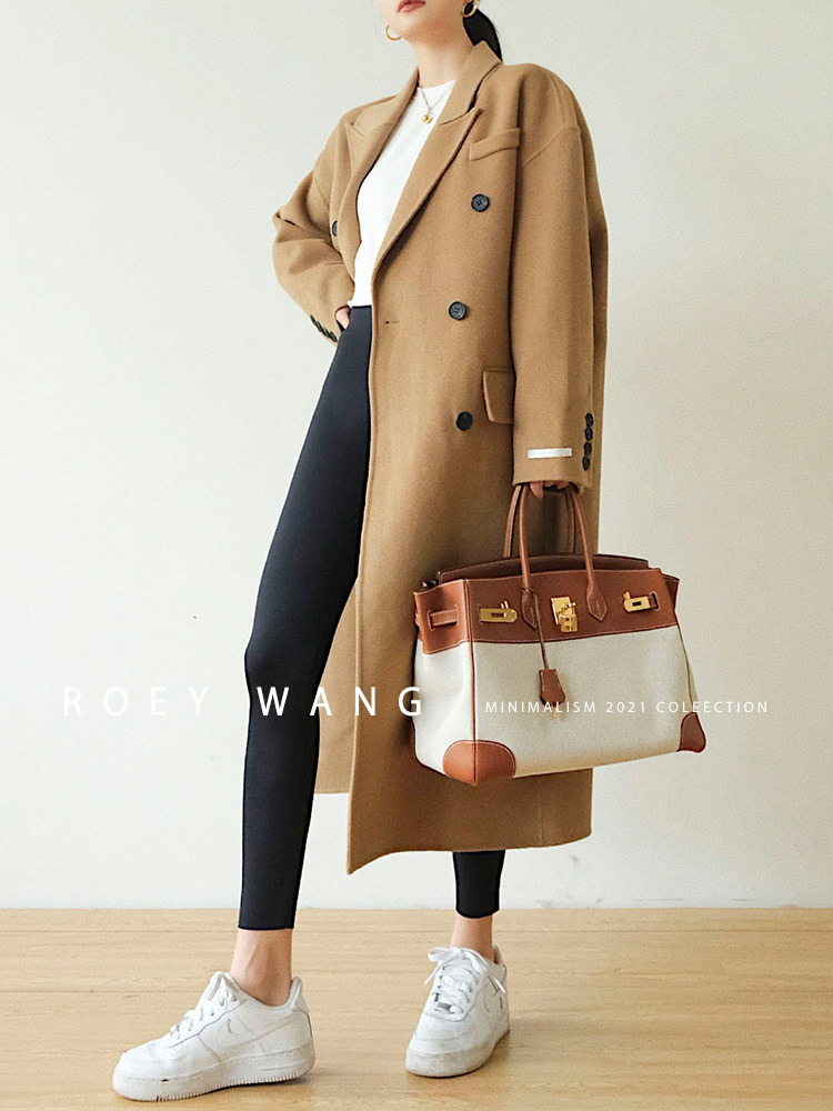 roeywang双面羊绒大衣