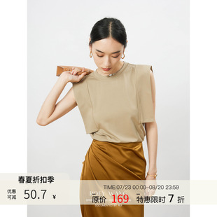 圆领宽边设计感小众坎肩背心T恤上衣女 ROEYWANG