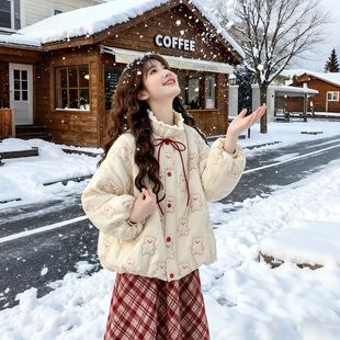 冬装 温柔风甜美棉服外套 减龄搭配一整套2025新款