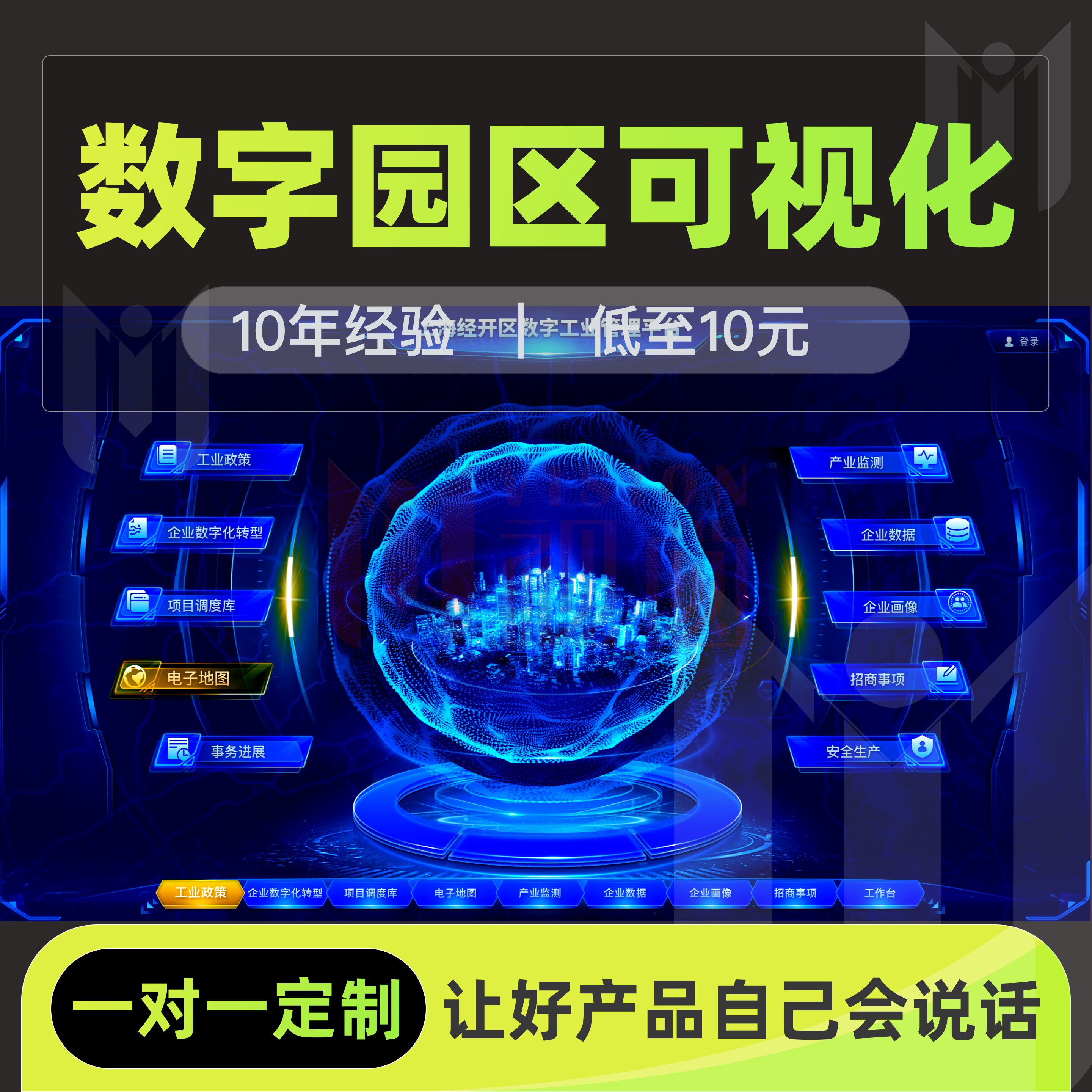 智慧园区工厂物联网大屏可视化