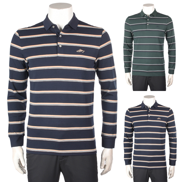 VASTO/华斯度专柜正品男士新款秋季商务休闲条纹长袖翻领POLO衫