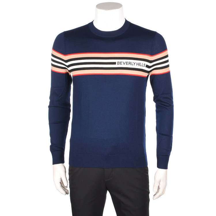 比华利保罗专柜正品男士秋冬新款条纹圆领绣标羊毛长袖毛衣清仓,男装,针织衫/毛衣,淘宝优惠券,粉丝福利购,淘宝优惠卷