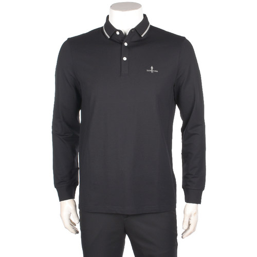 比音勒芬秋冬翻领条纹长袖t恤