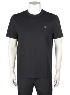 BOSSSUNWEN/博斯·绅威专柜正品男士夏季圆领短袖T恤黑色简约时尚