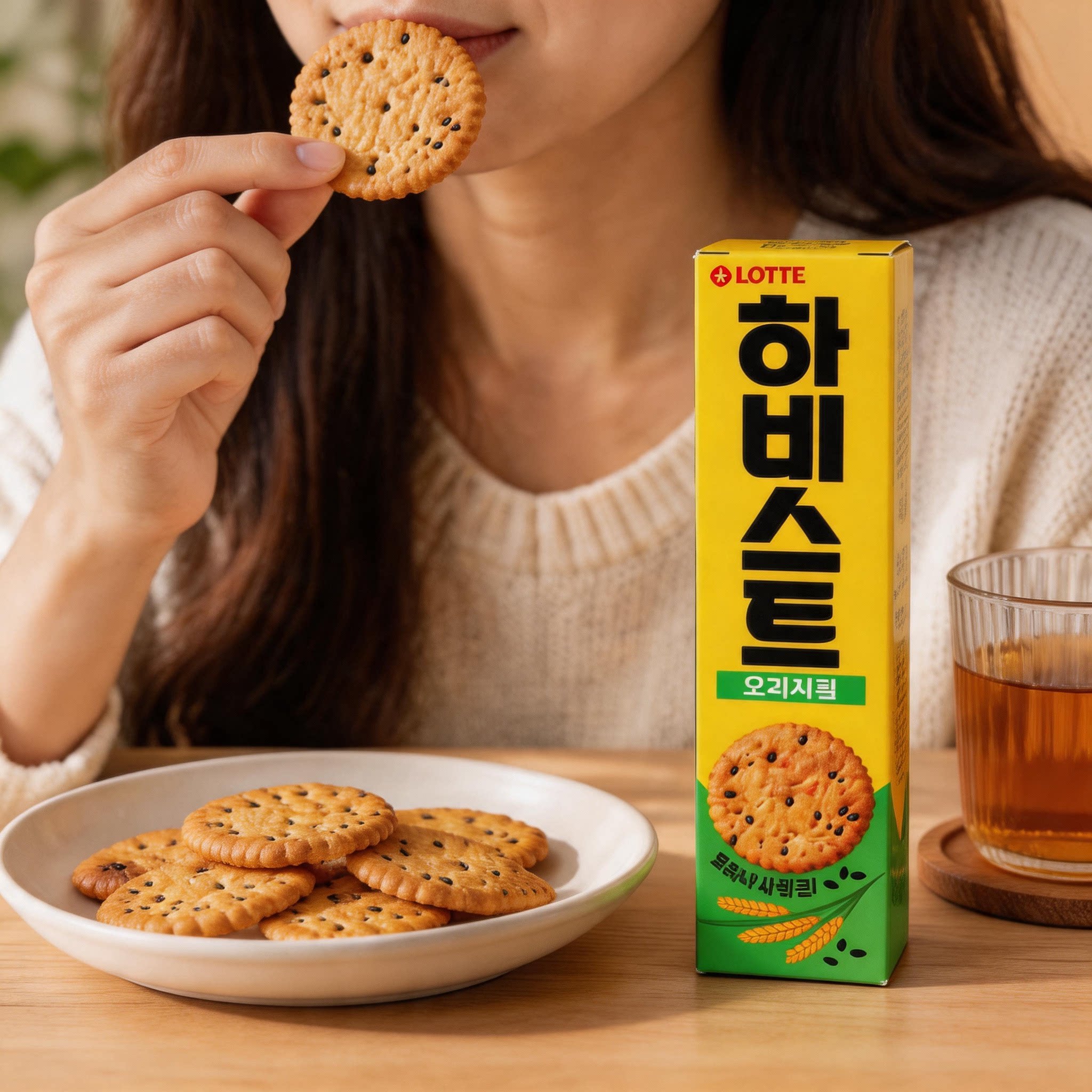 韩国进口代餐早餐包邮黑芝麻饼干