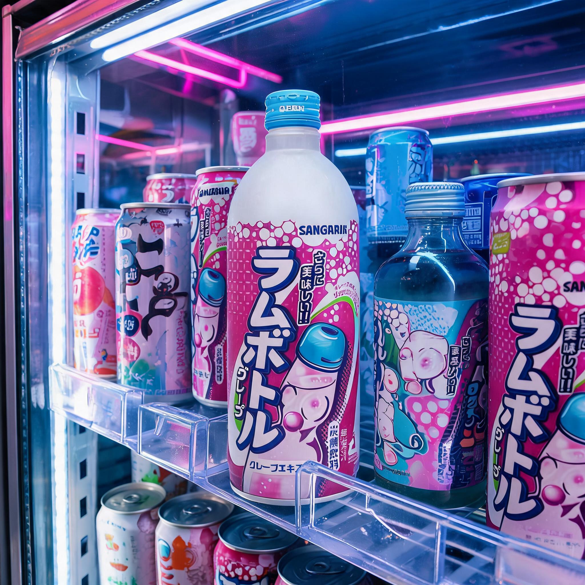 日本进口饮料sangaria波子汽水碳酸饮料原味蜜瓜味葡萄味冷藏好喝