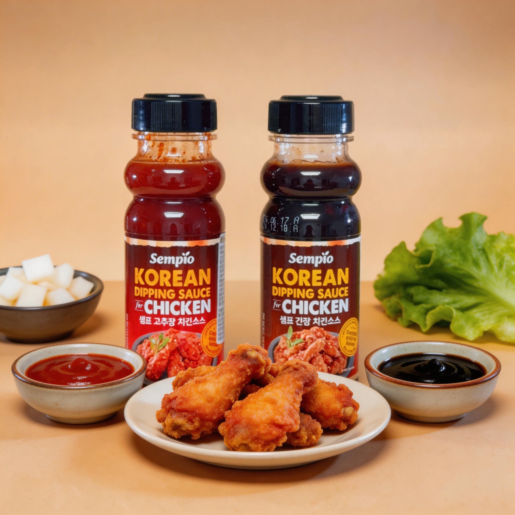 韩国膳府韩式炸鸡蘸料酱甜辣味酱油味蘸酱零脂鸡胸佐餐酱瓶装调料