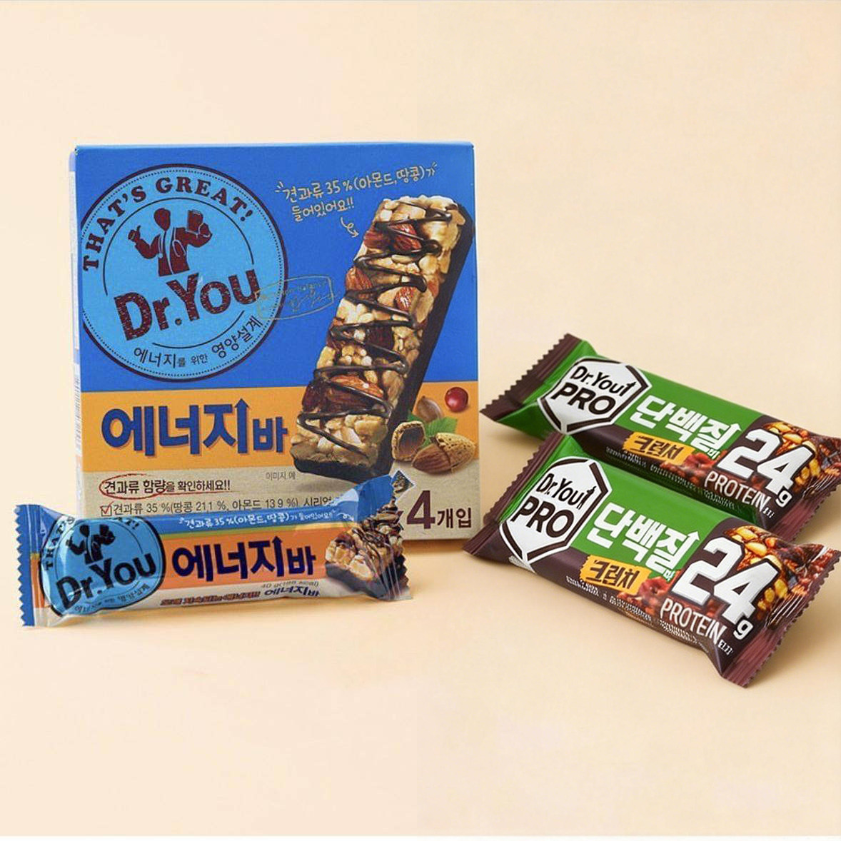 韩国好丽友Dr.You坚果棒达特优户外代餐混合巧克力能量条进口零食