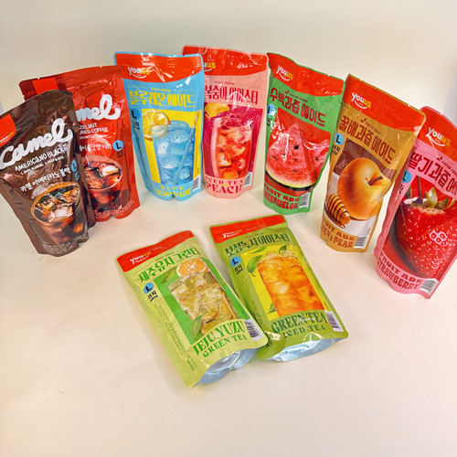 韩国便利店同步袋装饮料加冰美味