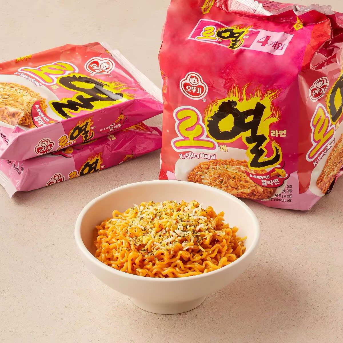 韩国进口玫瑰芝士热拉面袋装