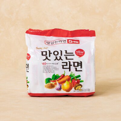 韩国Samyang三养韩式辣味方便面袋装5包家用速食蔬菜面好吃的拉面
