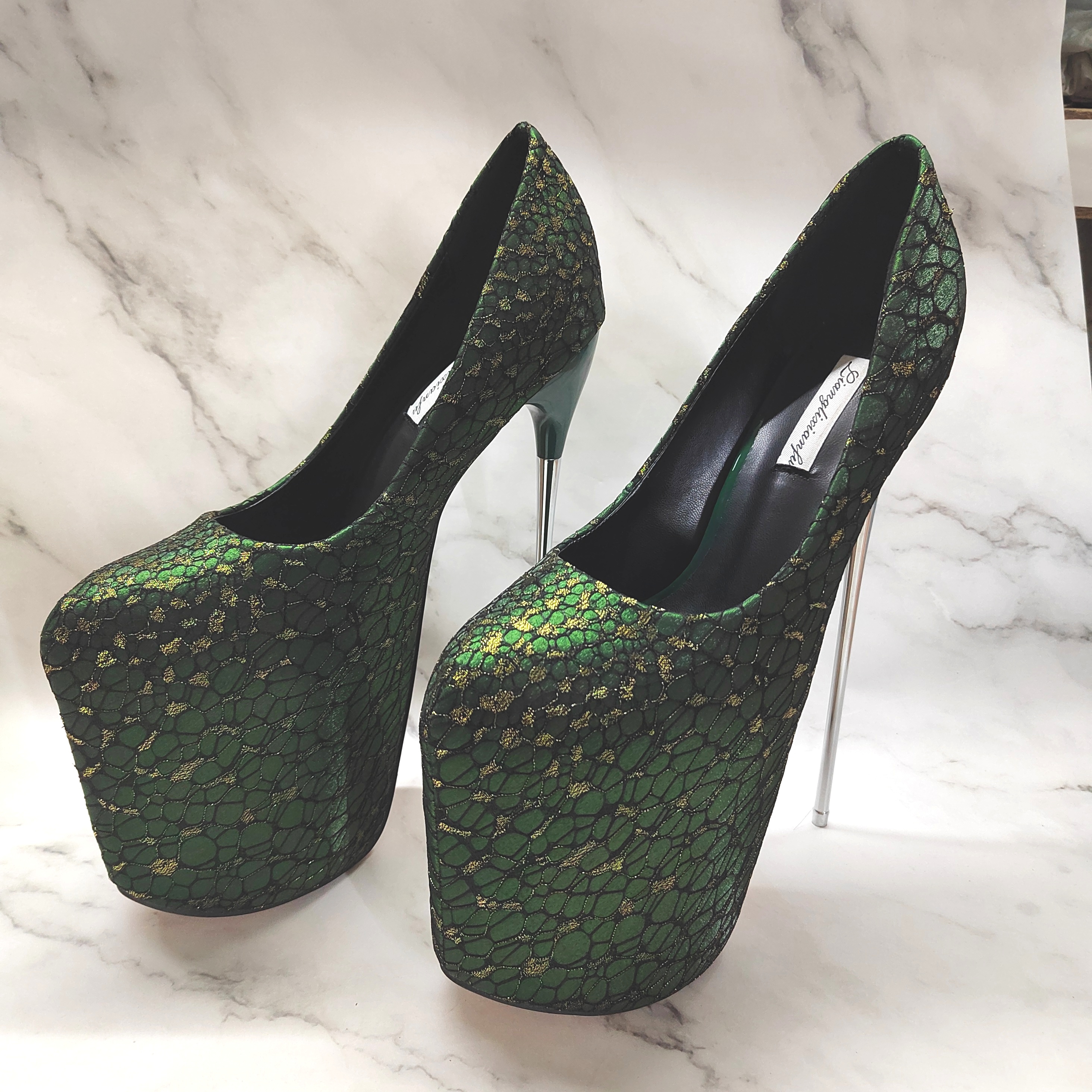 欧美超高细跟22cm钢跟大码女鞋