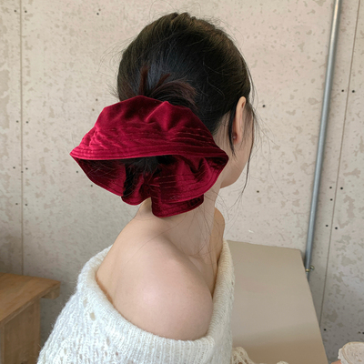 复古氛围感丝绒大肠发圈超大伞形裙摆发绳高级感气质扎发头绳发饰