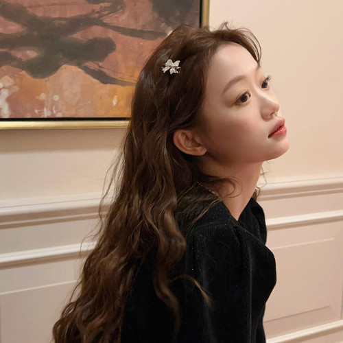 精致水钻珍珠蝴蝶结发夹