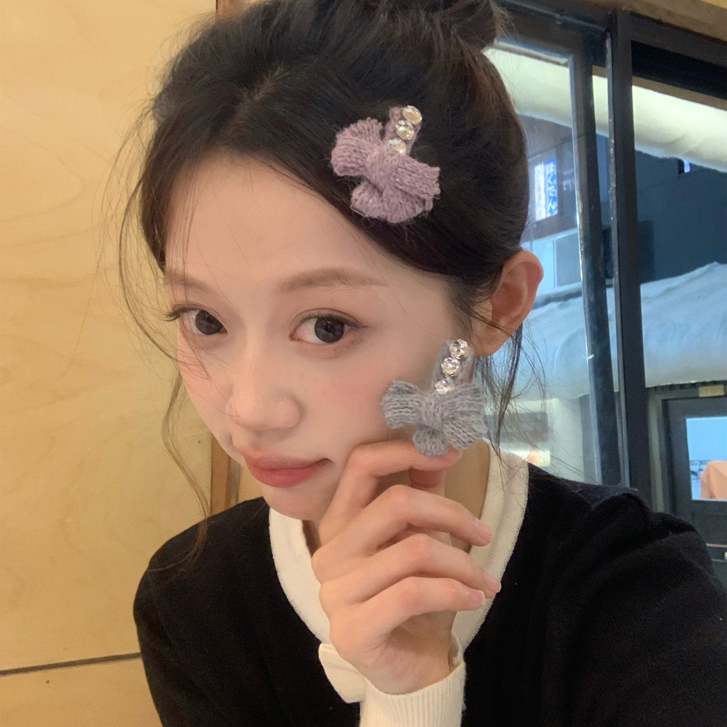 芋泥紫灰系！温柔马海毛蝴蝶结刘海夹毛线发卡边夹韩系少女鸭嘴夹,饰品/流行首饰/时尚饰品新,发饰,淘宝优惠券,粉丝福利购,淘宝优惠卷