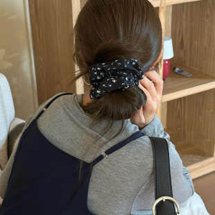 韩系碎花布艺发圈秋冬百搭气质大肠圈发绳扎马尾皮筋皮套手作发饰