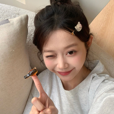 超萌~果冻色猫咪小号发夹鸭嘴夹可爱少女心碎发刘海夹侧边夹发卡