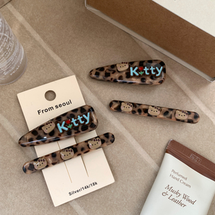 Blue咖豹 可爱卡通猫发夹侧边刘海夹额前碎发夹子醋酸鸭嘴夹新款