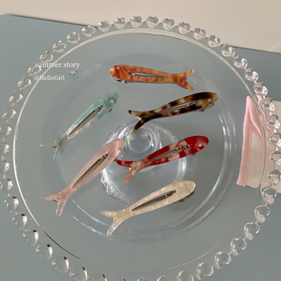 可爱醋酸小鱼发夹鸭嘴夹甜美少女刘海夹边夹前额发卡百搭气质发饰