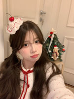 Cute cherry cake hair clips, Korean-style girl bangs clips, Christmas and New Year atmosphere photo hair accessories, hair clips and headwear thumbnail 5